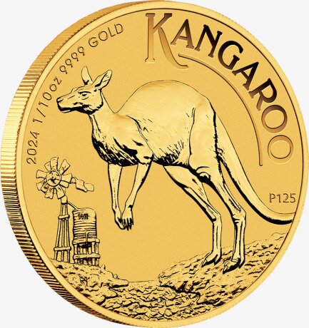 Золотая монета Наггет Кенгуру 1/10 унции 2024 (Nugget Kangaroo)