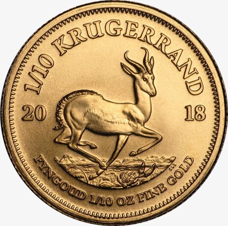 Крюгерранд (Krugerrand) 1/10 унции 2018 Золотая инвестиционная монета