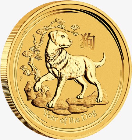 1/10 oz Lunar II Hund | Gold | 2018