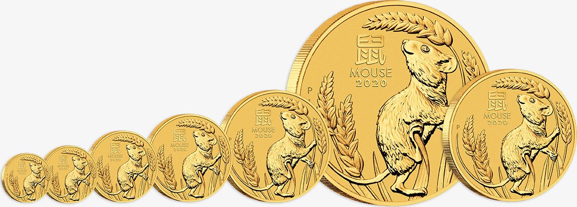 1/10 oz Lunar III Mouse Gold Coin (2020)