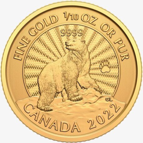 1/10 oz Majestic Polar Bear Gold Coin | 2022