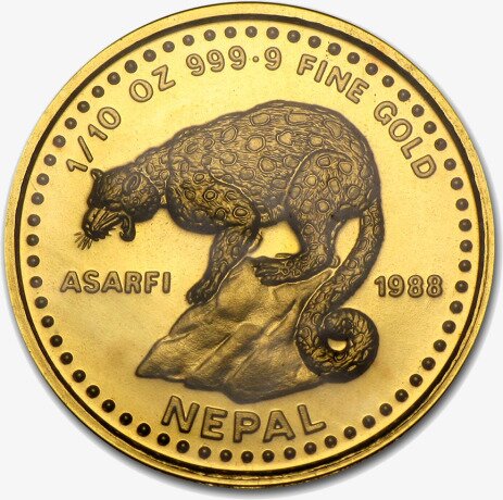 1/10 oz Nepal Asarfi | Oro | varios años