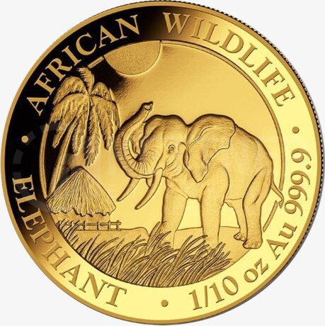 1/10 oz Somalia Elephant | Gold | 2017