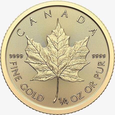 Золотая монета Канадский кленовый лист 1/4 унции 2024
