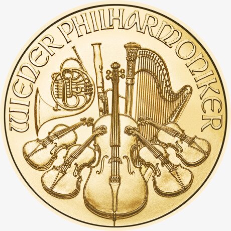 Золотая монета Венская Филармония 1/4 унции 2024 (Vienna Philharmonic)