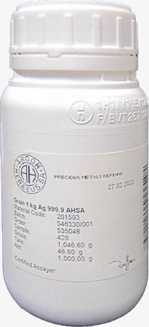 1 Kilo Plata en Grano 999.9 | Botella | Argor-Heraeus