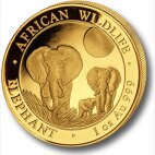1 oz African Wildlife Somalia Elephant | Gold | 2014