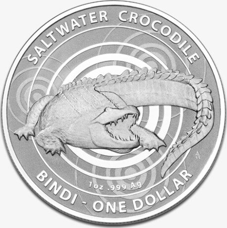 1 Uncja Australijski Krokodyl Morski Bindi Srebrna Moneta | 2013