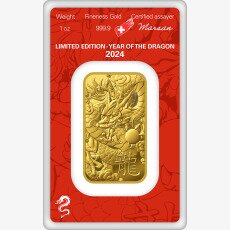 1 oz Lingote de Oro | Argor-Heraeus | Año del Dragón | 2024