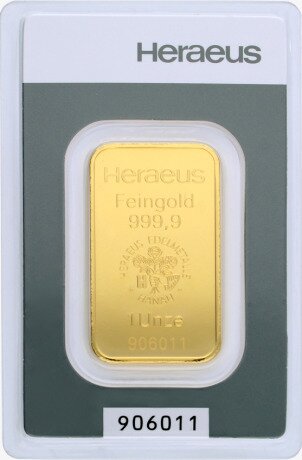 1 oz Lingote de Oro | Kinebar® | Heraeus