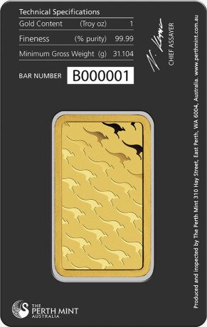 1 oz Gold Bar | Perth Mint | circulated