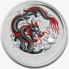 Серебряная монета Лунар II Год Черного Дракона 1 унция 2012 Специальный Выпуск (Lunar II Black Dragon)