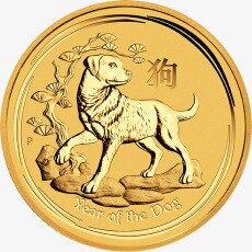 Золотая монета Лунар II Год Собаки 1 унция 2018 (Lunar II Dog)