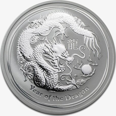 Серебряная монета Лунар II Год Дракона 1унция 2012 (Lunar II Dragon)