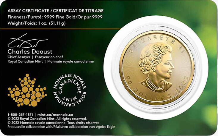 1 oz Maple Leaf Gold Coin | Single Source | 2022
