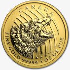 1 Uncja Zew Natury Ryczący Grizzly .99999 Złota Moneta | 2016