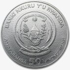 Серебряная монета Носорог Руанда 1 унция 2012 (Rwanda Rhino)