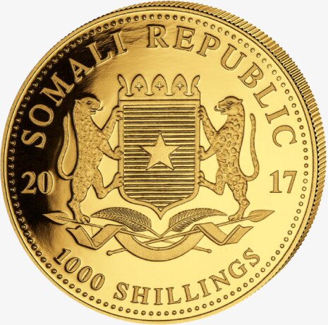 1 Uncja Somalijski Słoń Złota Moneta | 2017