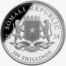 Серебряная монета Африканская Дикая Природа Сомалийский Слон 1 унция 2024