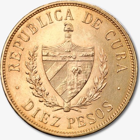 Золотая монета 10 Кубинских Песо 1902-1916