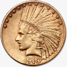 Золотая монета 10 Долларов &quot;Голова Индейца&quot; 1908-1933 &quot;Indian Head&quot;