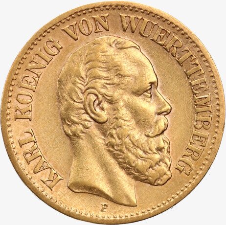 10 Mark King Karl Wurttemberg | Gold | 1864-1891