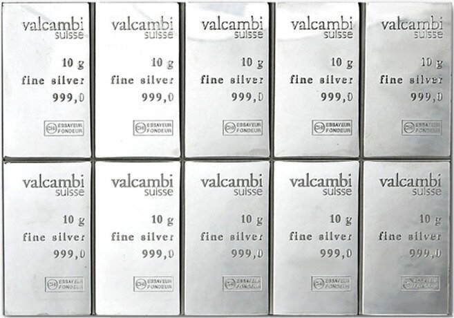 10 x 10g CombiBar® | Silver | Valcambi