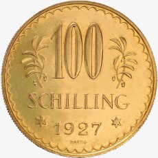 Золотая монета 100 Австрийских Шиллингов 1925-1934 (100 Austrian Schilling)