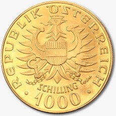 Золотая монета 1000 Австрийских