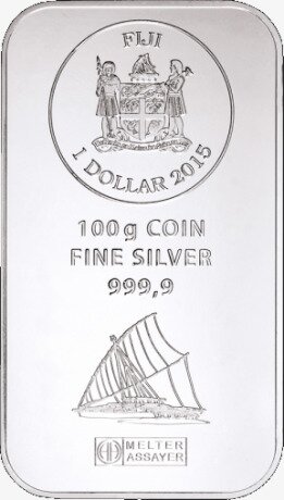 100g Fidżi Srebrna Moneta Sztabka | Argor-Heraeus