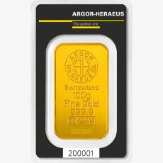 100g Lingotto d&#039;Oro | Argor-Heraeus | Coniato