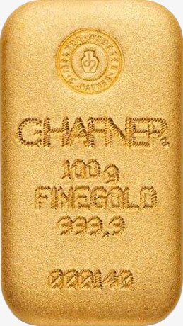 Золотой слиток C.Hafner 100 г литой