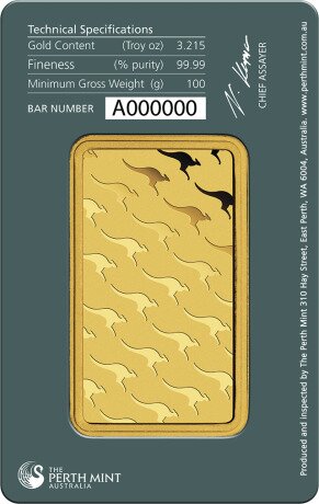 100g Gold Bar | Perth Mint | circulated