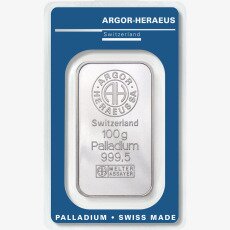 100g Lingot de Palladium | Argor-Heraeus