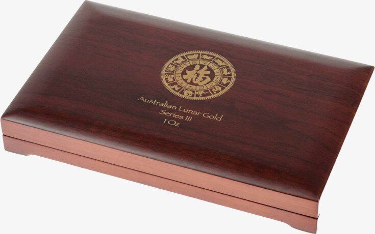 Drewniane pudełko na złote monety Lunar III | 12 x 1 uncja