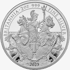 Британия (Britannia) 2 унция 2023 Серебряная инвестиционная монета Proof
