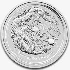 Серебряная монета Лунар II Год Дракона 2 унции 2012 (Lunar II Dragon)