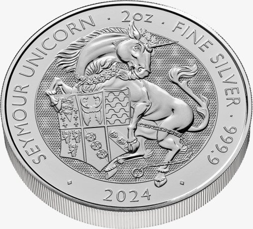 2 oz Tudor Beasts Einhorn Silbermünze | 2024