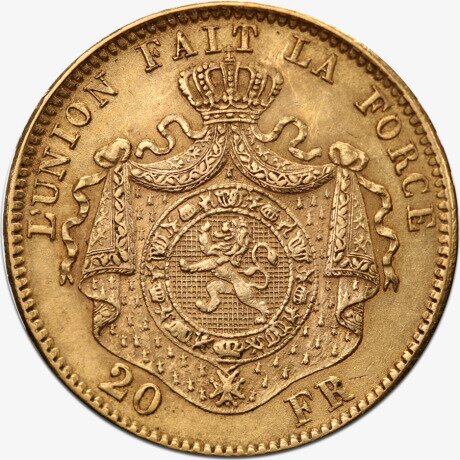 20 Franc Leopold II Bélgica | Oro | 1876-1882