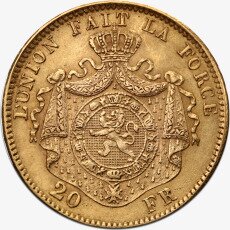 20 Franc Leopold II Belgium Gold Coin (1876-1882)
