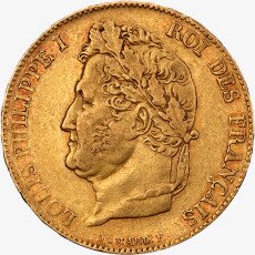 Золотая монета 20 Франков (Franc) Луи-Филиппа I (Louis Philippe I) 1830 -1848