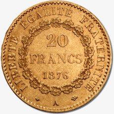 20 French Francs Angel (Génie) | Gold | 1871-1898 | 2nd choice