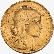 Золотая монета 20 Франков (Franc) Петух Марианна (Marianne Rooster) | 1899-1914