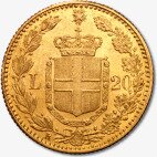 20 Lirów Włochy Umberto I Złota Moneta | 1879 - 1897