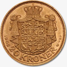 Золотая монета 20 Датских Крон Фредерика VIII 1908-1912 (20 Kroner Frederik VIII)