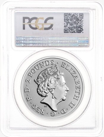2018 Серебряная монета Звери Королевы Единорог 2 унции (Unicorn) MS-68 PCGS