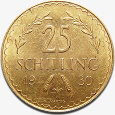 Золотая монета 25 Австрийских Шиллингов 1926-1938 (25 Austrian Schilling)