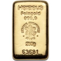 250 gramowe sztabki złota