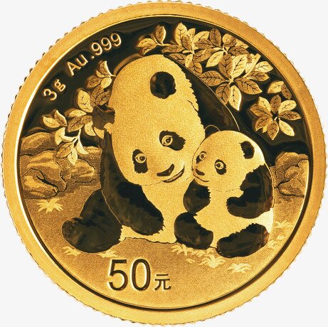 Золотая монета Китайская Панда 3 г 2024(China Panda)