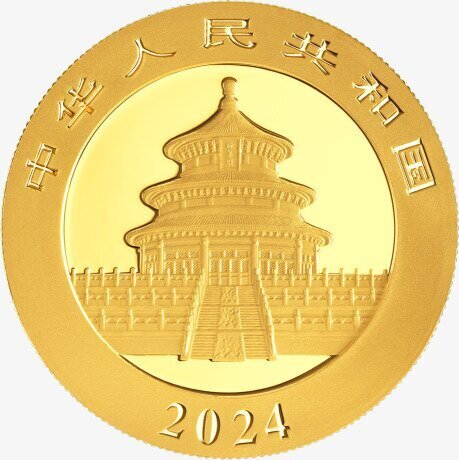 Золотая монета Китайская Панда 3 г 2024(China Panda)